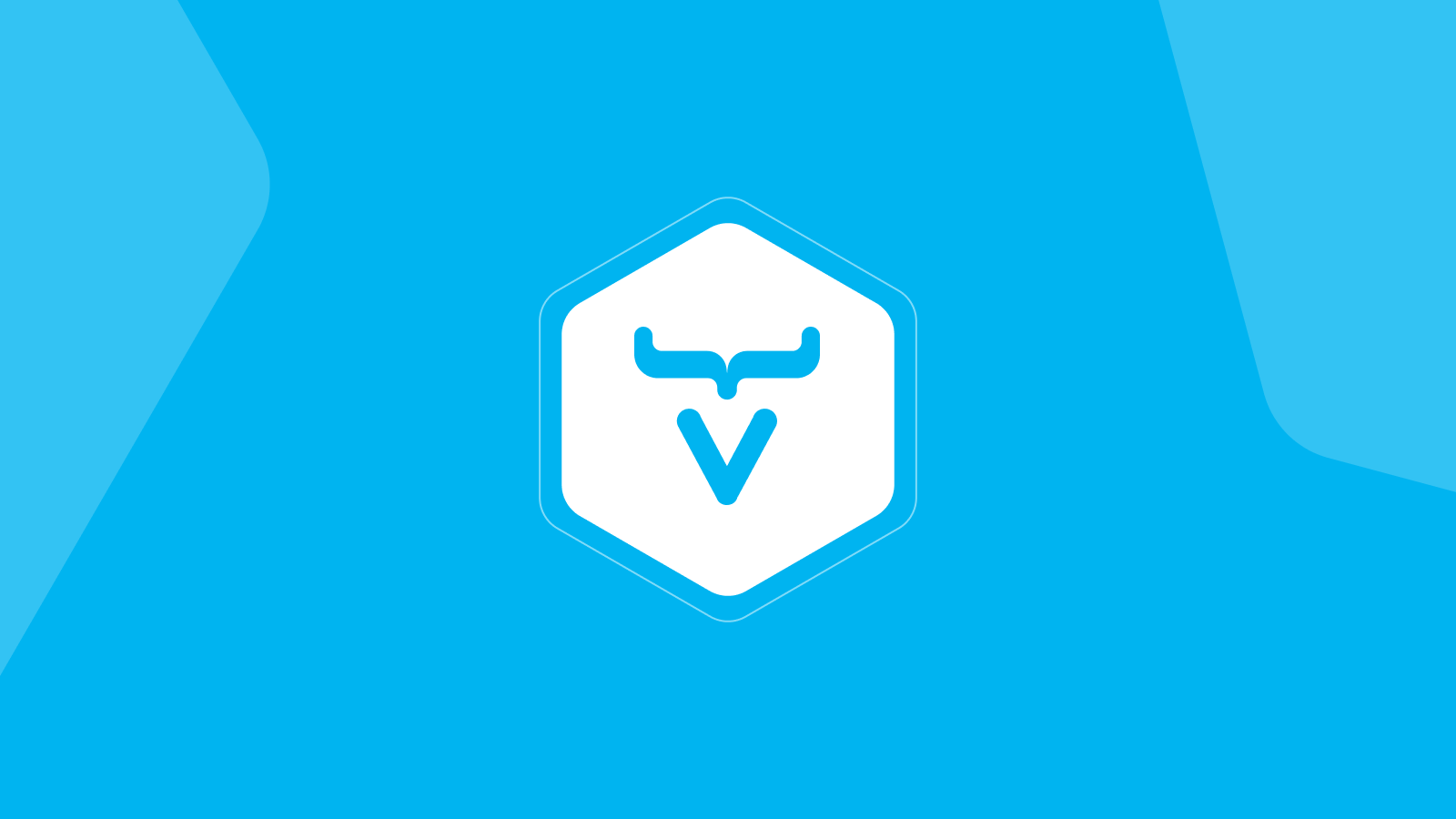 blue background with Vaadin logo in a white hexagon.